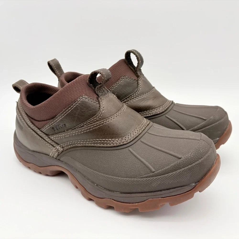 LL Bean Storm Chaser 5 Slip On Boots Mens Size 9.5M Dark Ash Waterproof Leather